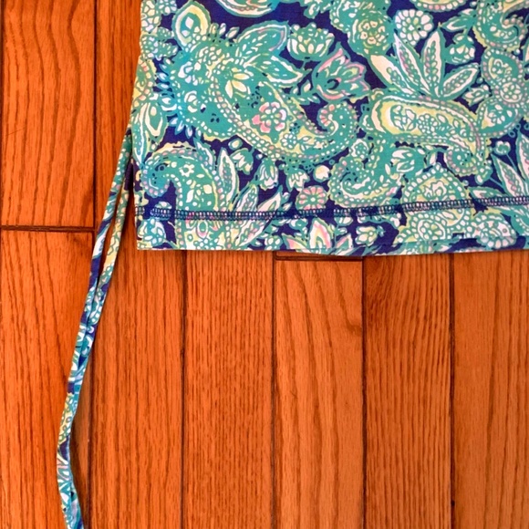 T By Talbots Dress L Casual Shift Dress Paisley Blue Sleeveless Cotton Rayon - Picture 3 of 9